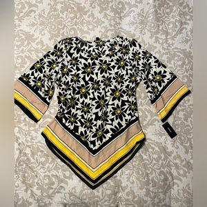 NWT Alfani Handkerchief Hem Blouse